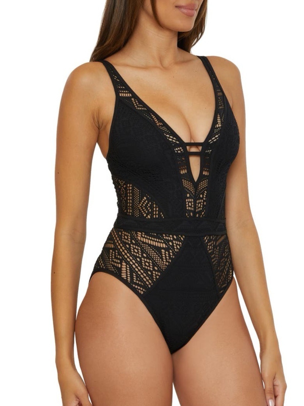 NWT Women’s BECCA Color Play black one piece swimsuit- Size XXL